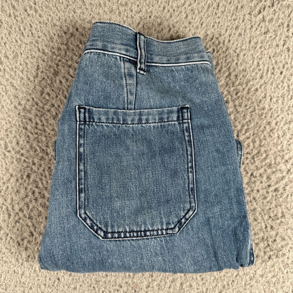 We The Free Boyfriend Jeans Womens 28 Blue High Rise Baggy Crop Pleated‎